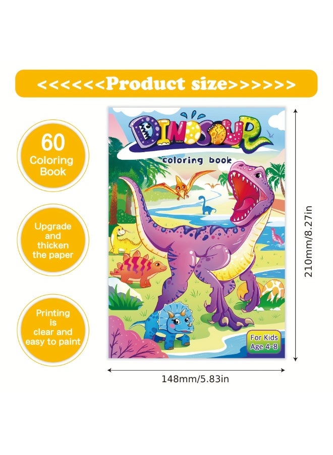 Capstro Kids Coloring Book – 60 Pages of Creative Fun for Drawing, Coloring & Imaginative Play | Large Format Art Book for Children – Dinosaur Theme - Image 3